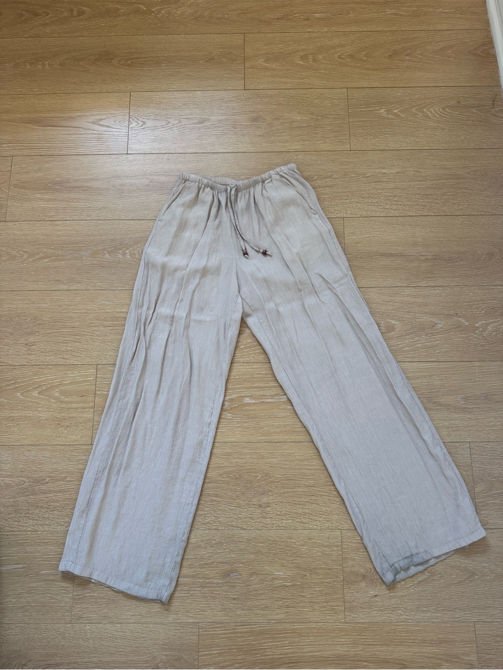 Zara Light Beige Linen Pants